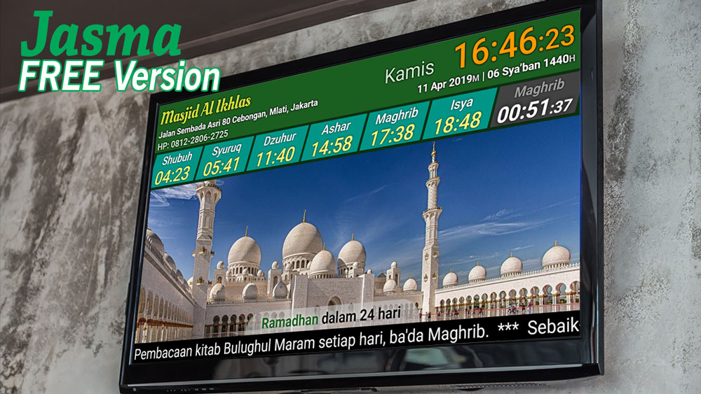 Jam sholat masjid TV gratis